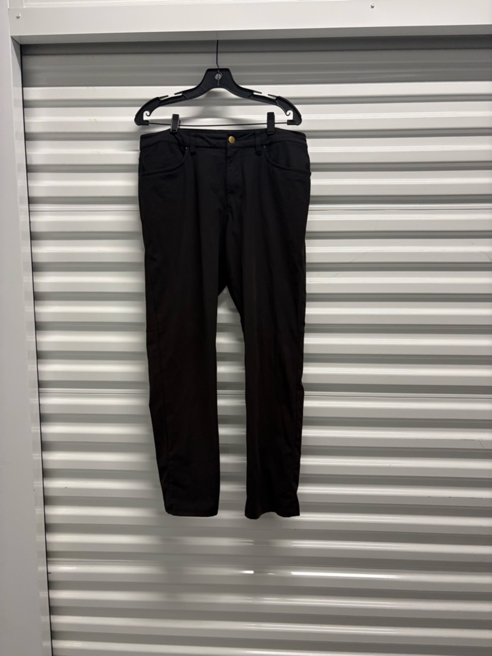 Lululemon Black Chino Pants Button Zip Solid Elastomultiester Men Size 34